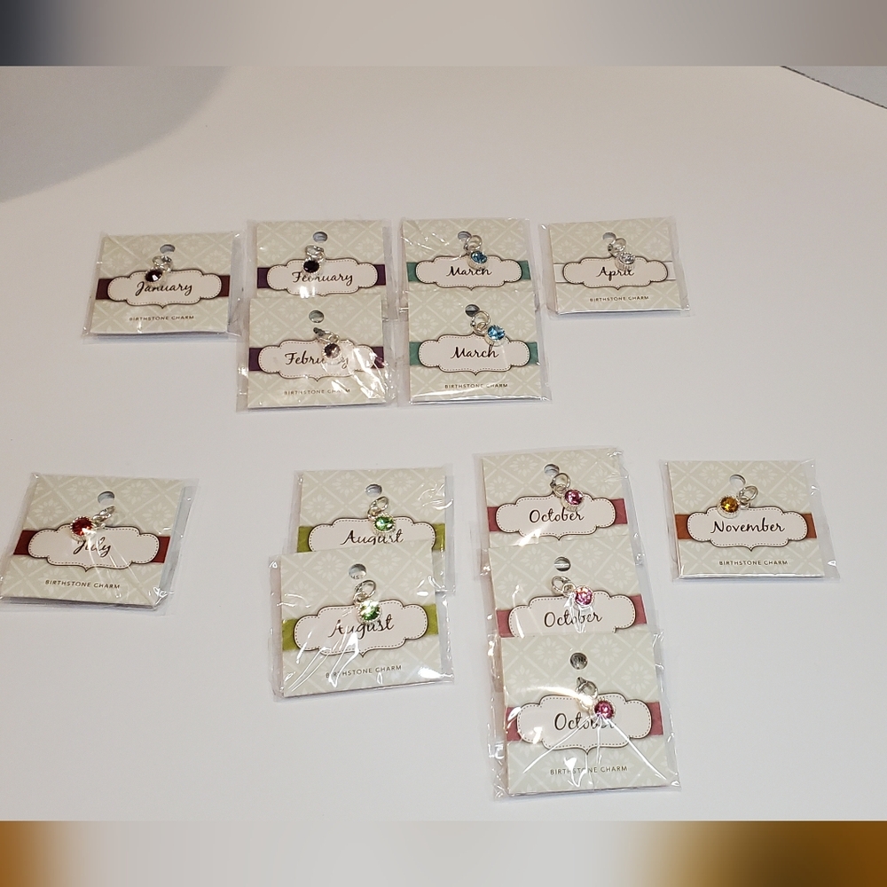 Lot Of Monthly Birthstone Charms